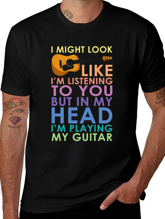 Guitar Lover T-Shirt - I Might Look Like Im Listening