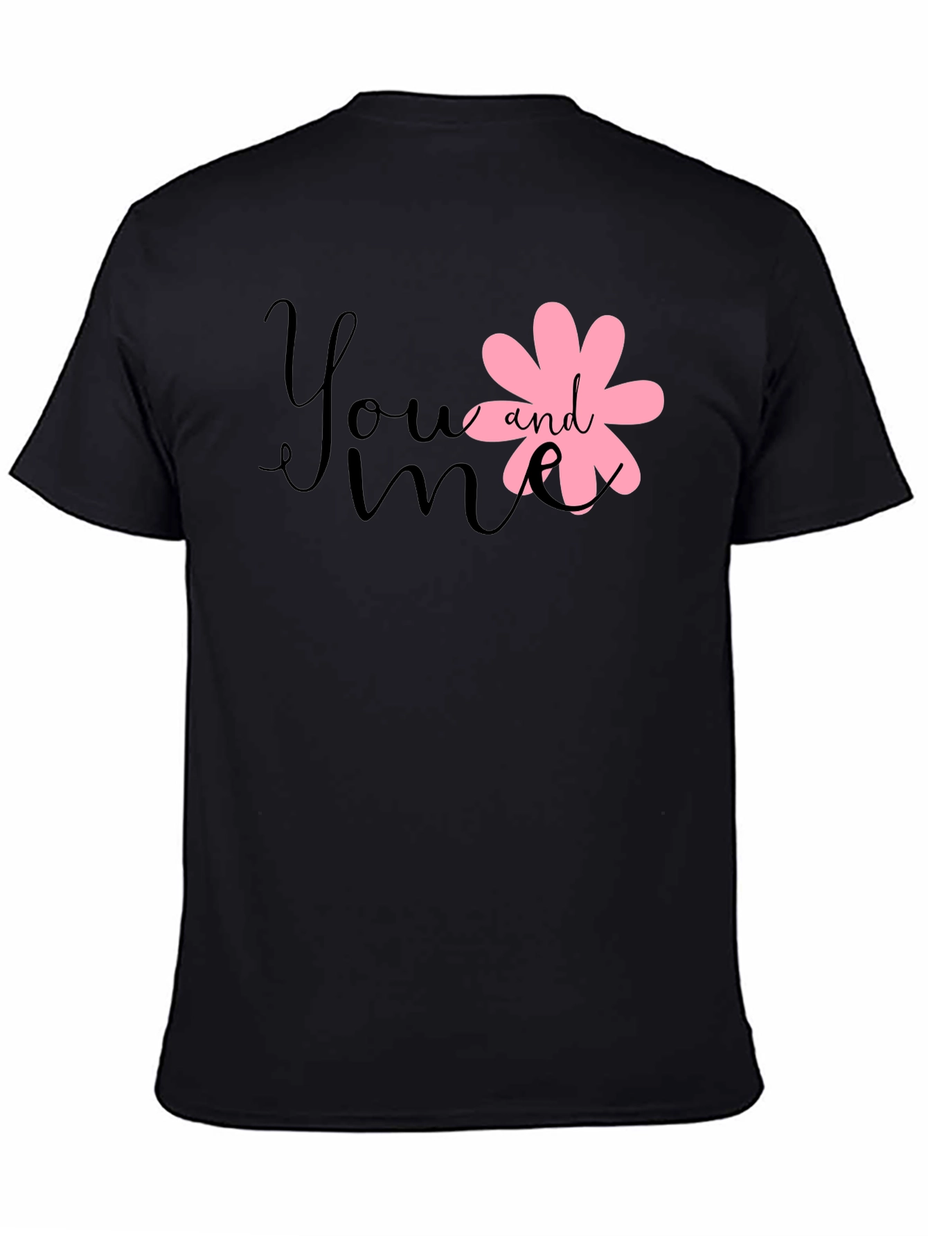 Cute You and Me Graphic Black Tee