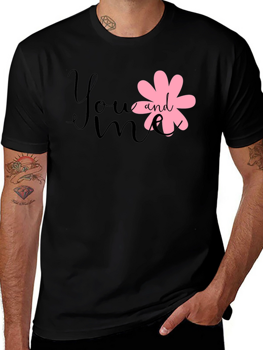 Cute You and Me Graphic Black Tee