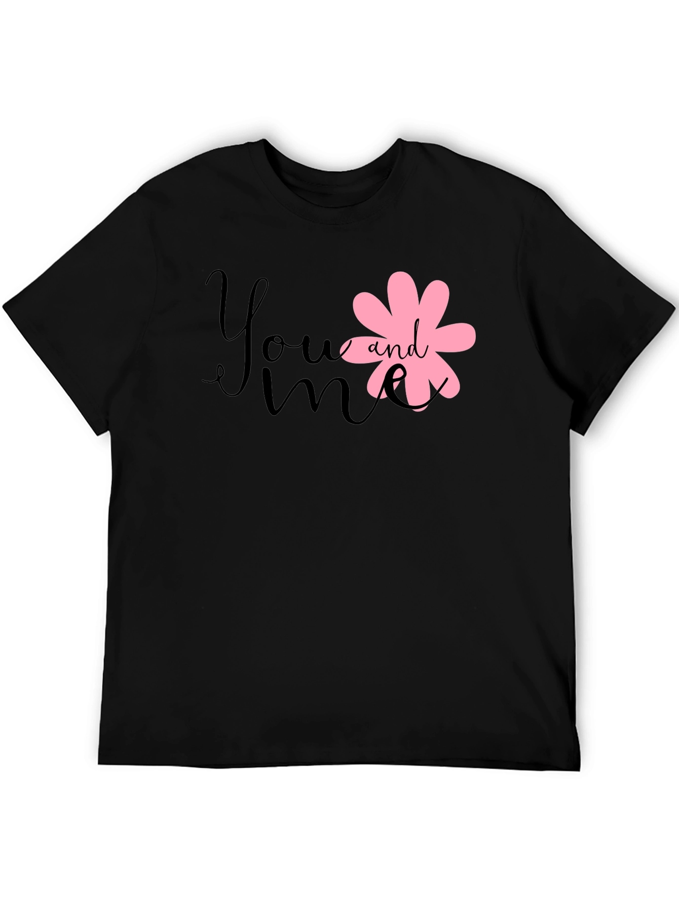 Cute You and Me Graphic Black Tee