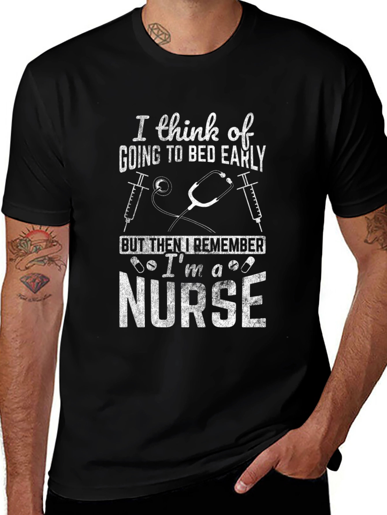 Nurse T-Shirt: I think of going to bed early