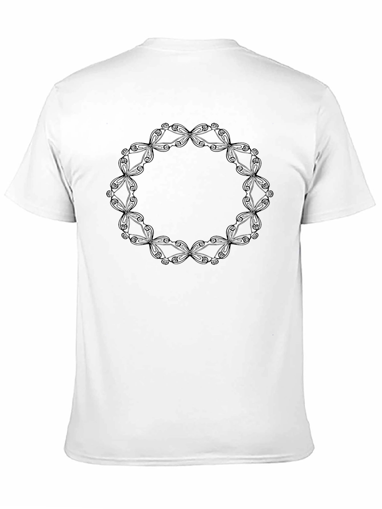 Mens Black T-Shirt with Circular Pattern