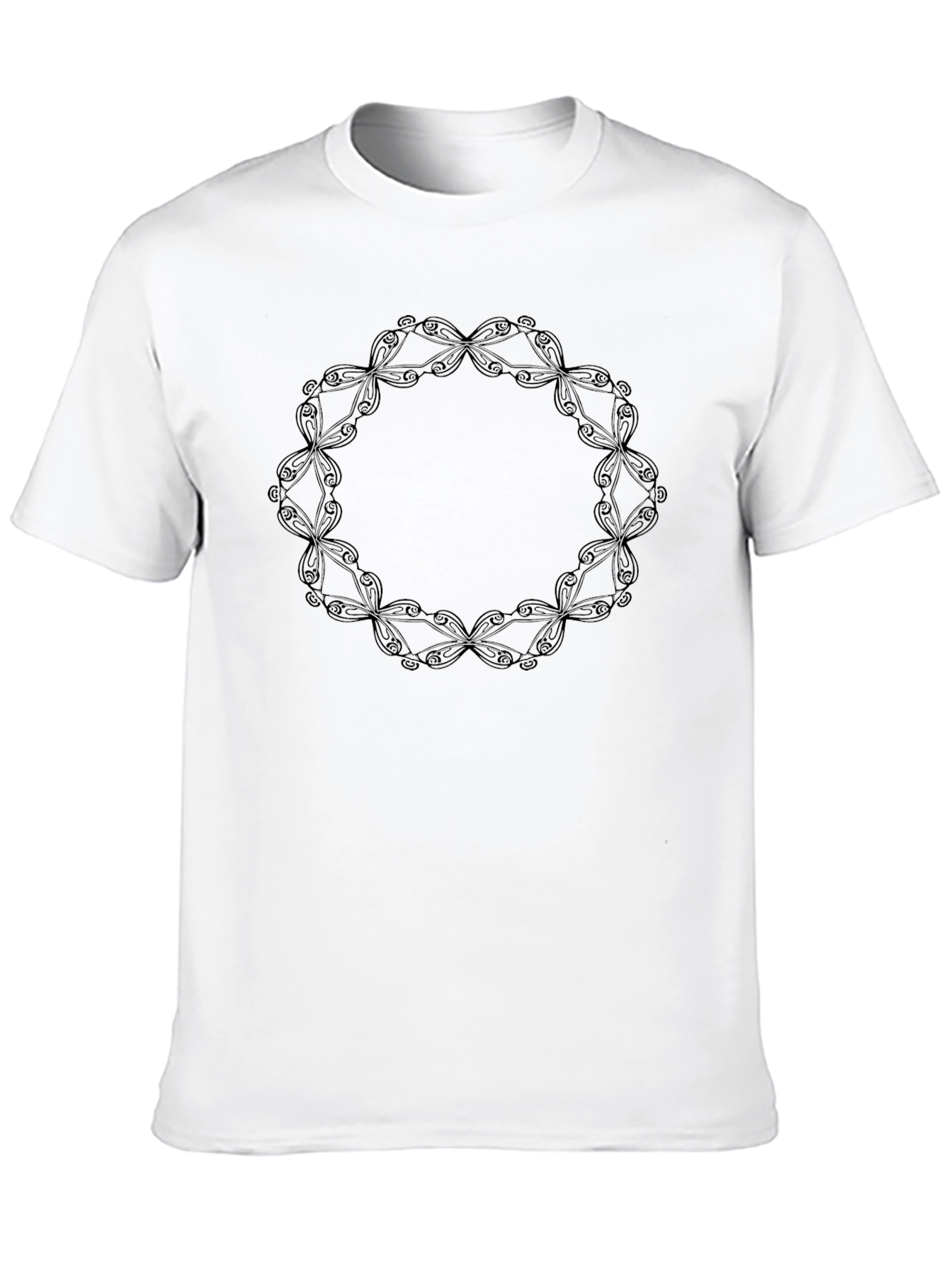 Mens Black T-Shirt with Circular Pattern