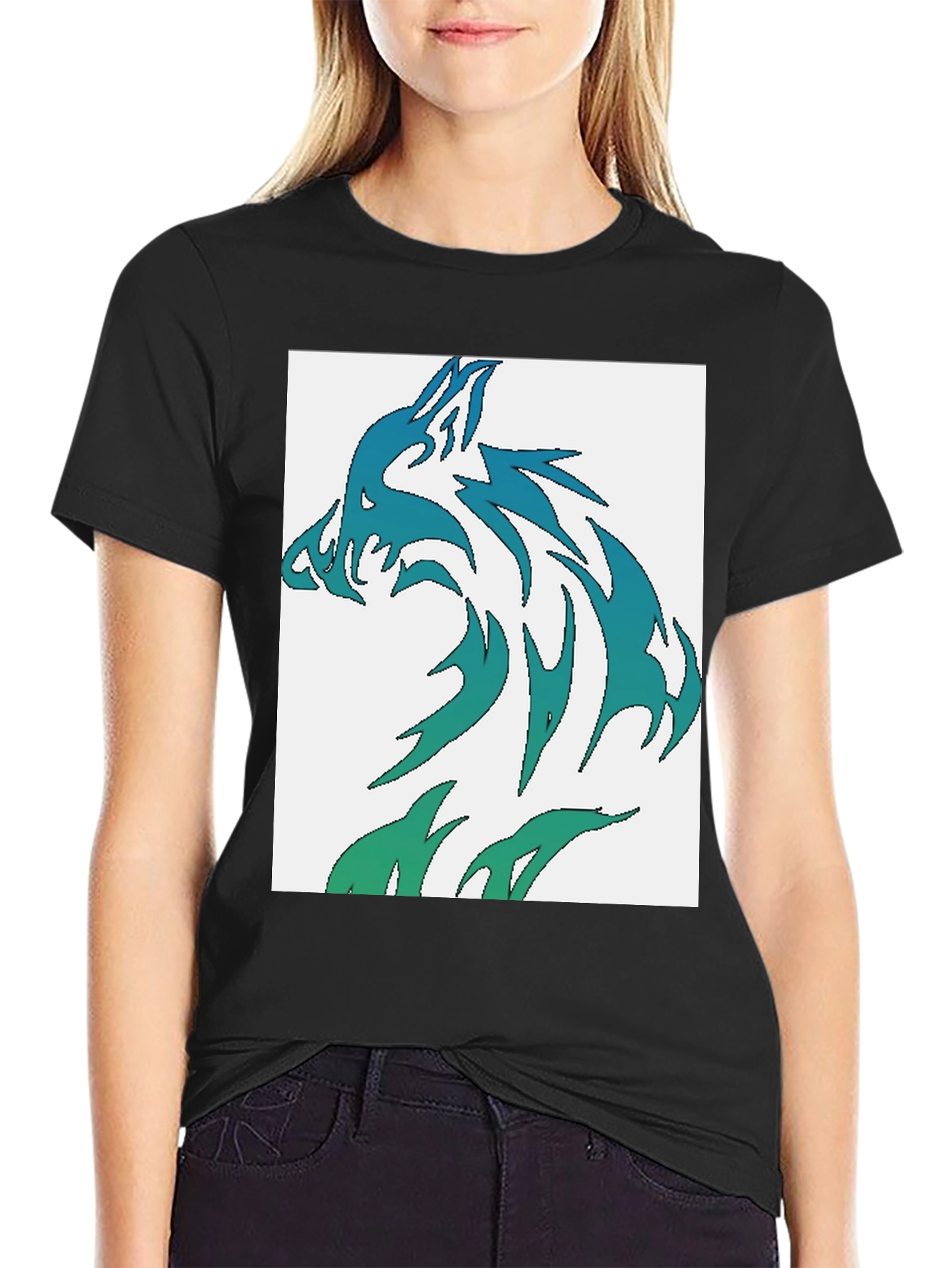 Wolf Graphic Tee - Cool Tribal Design