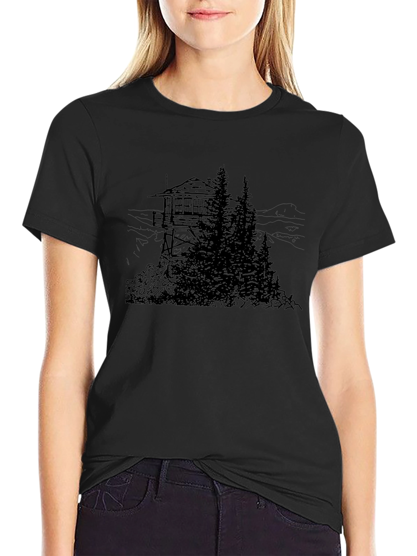 Mountain Lookout Tower Graphic T-Shirt