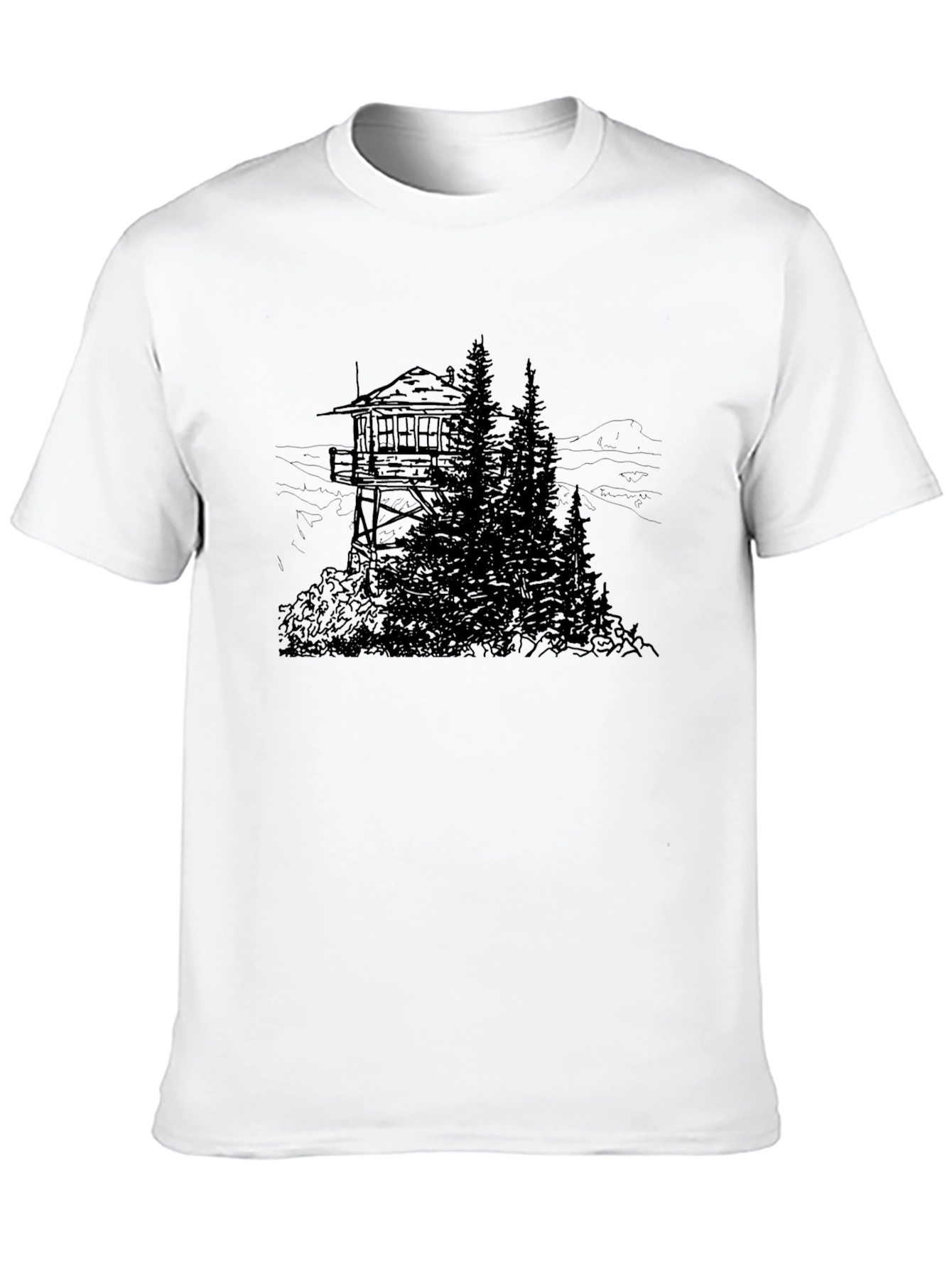 Mountain Lookout Tower Graphic T-Shirt