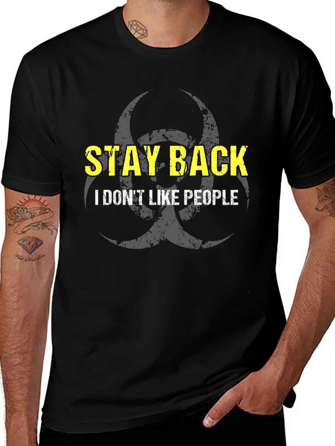Stay Back I Dont Like People Graphic T-Shirt