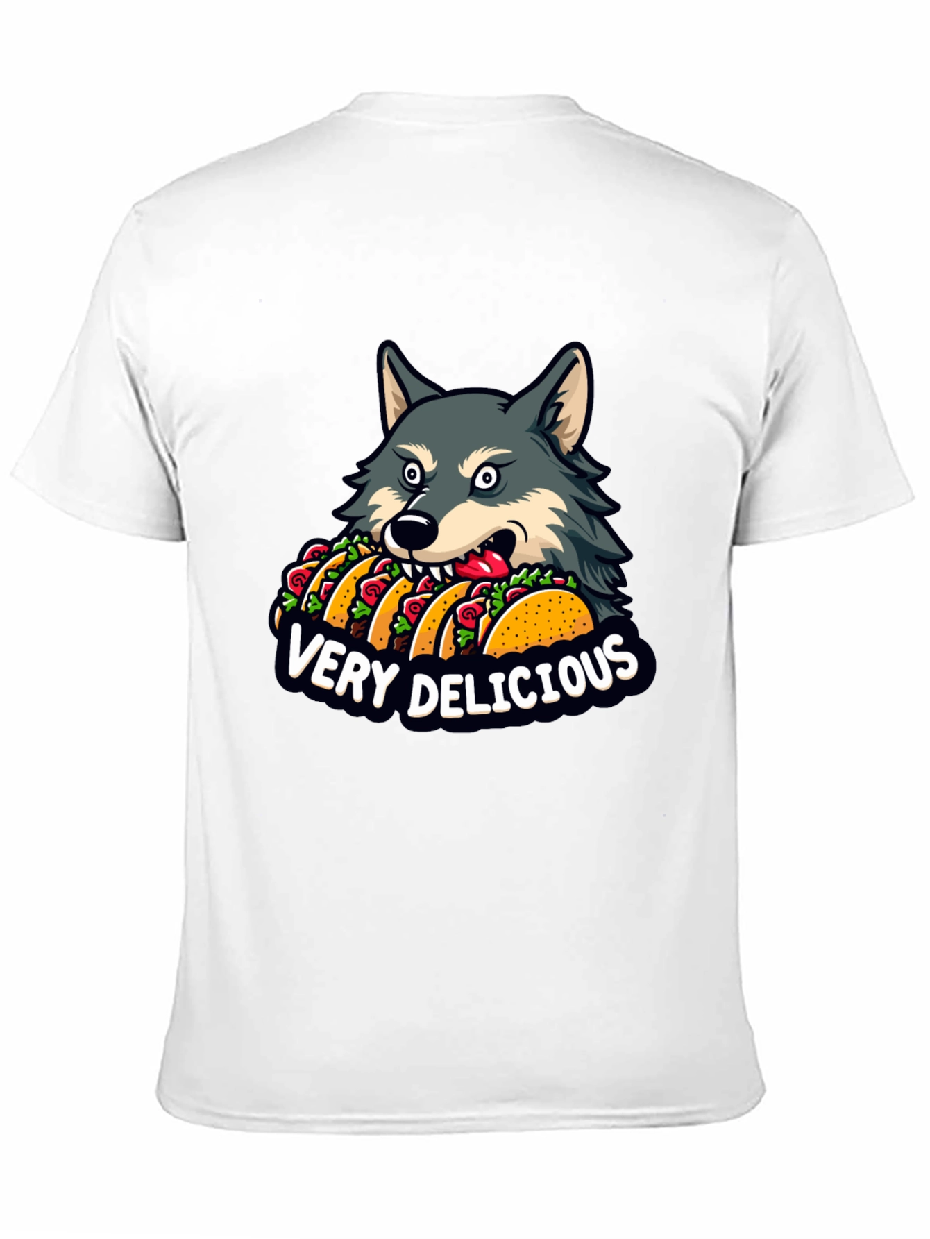 Wolf Eating Tacos Graphic Tee - Very Delicious!