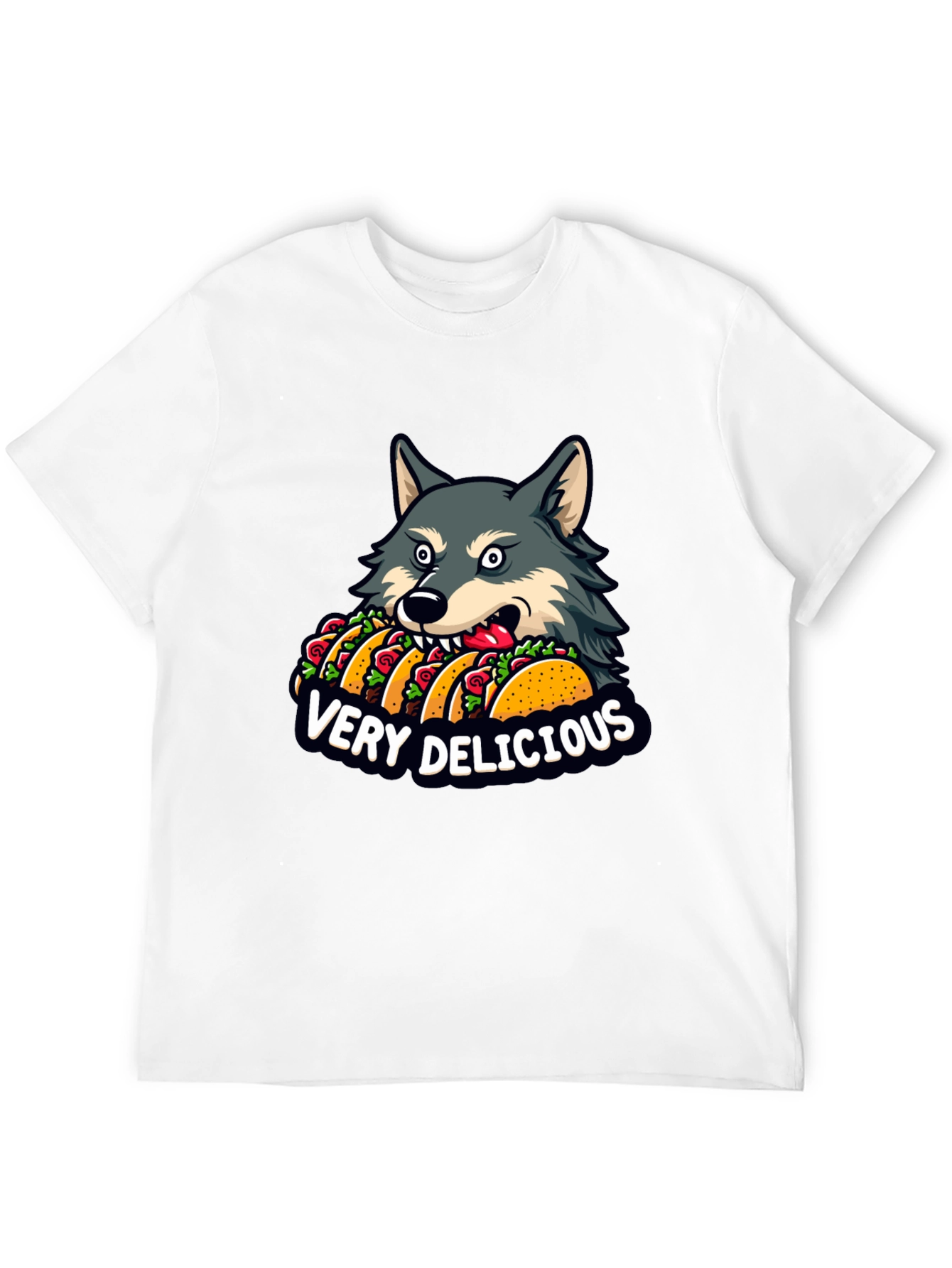 Wolf Eating Tacos Graphic Tee - Very Delicious!