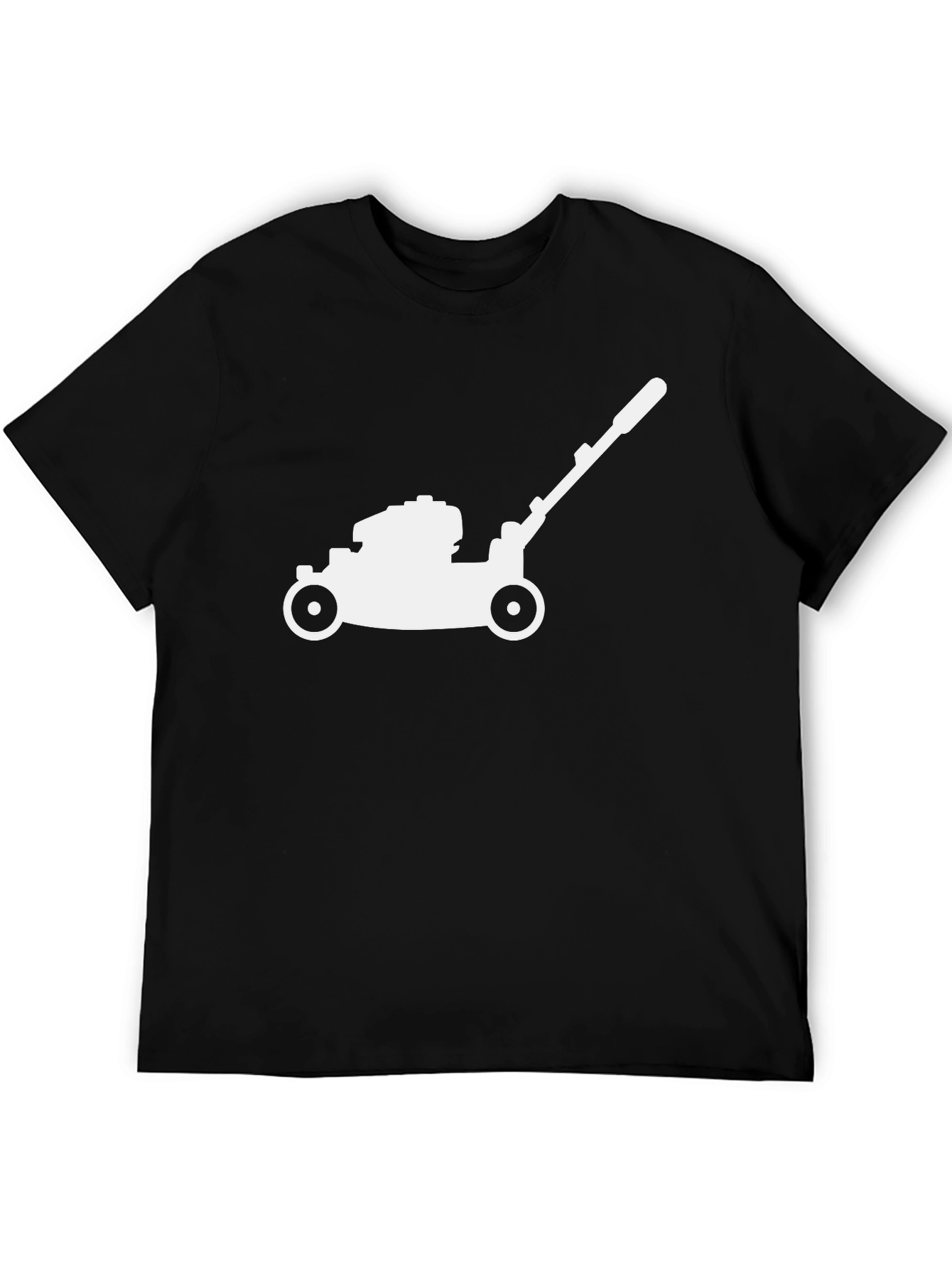 Lawn Mower Graphic Tee - Black Cotton T-Shirt
