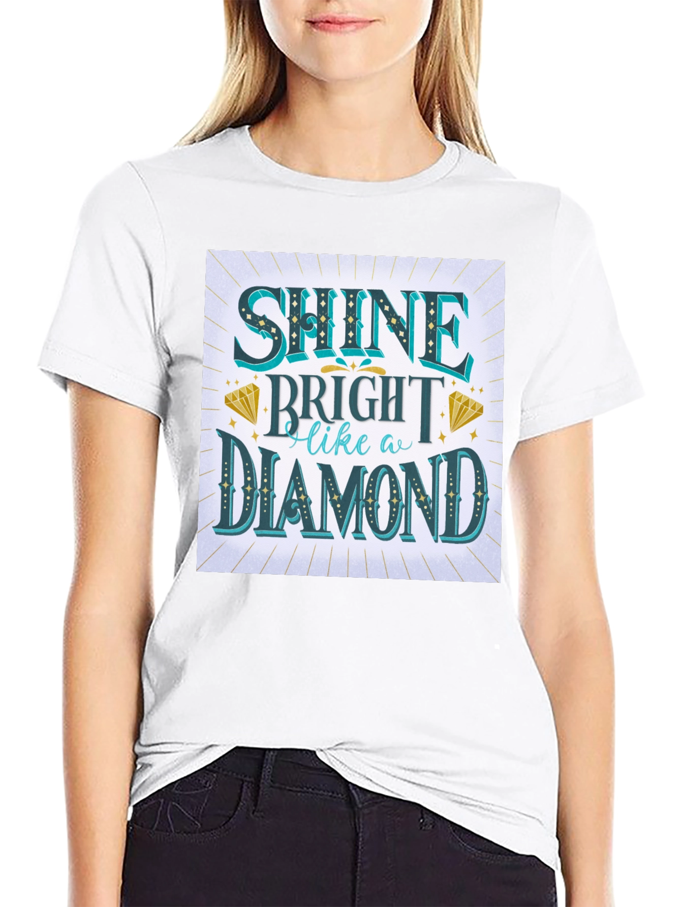 Shine Bright Like a Diamond Graphic Tee - Black