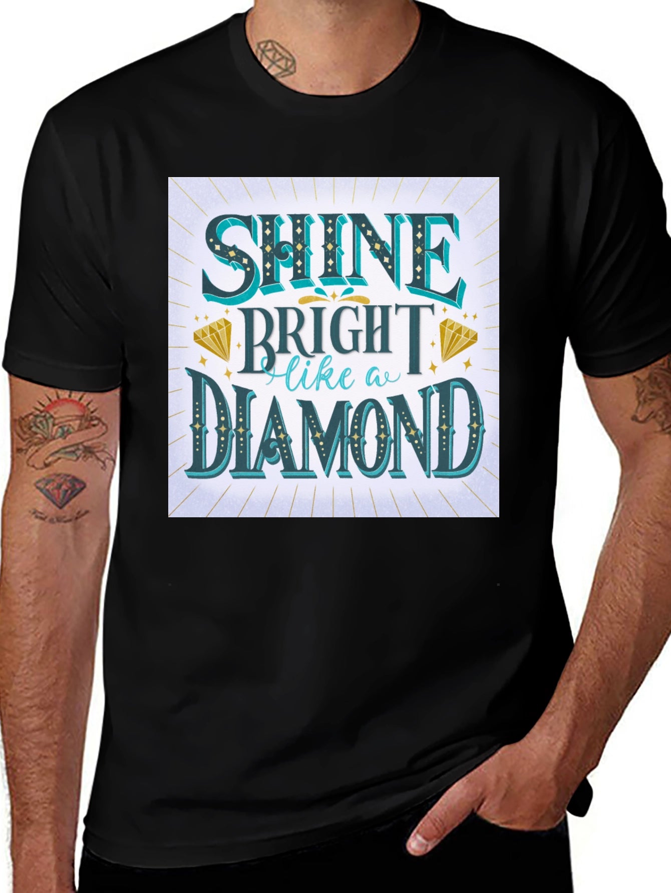 Shine Bright Like a Diamond Graphic Tee - Black