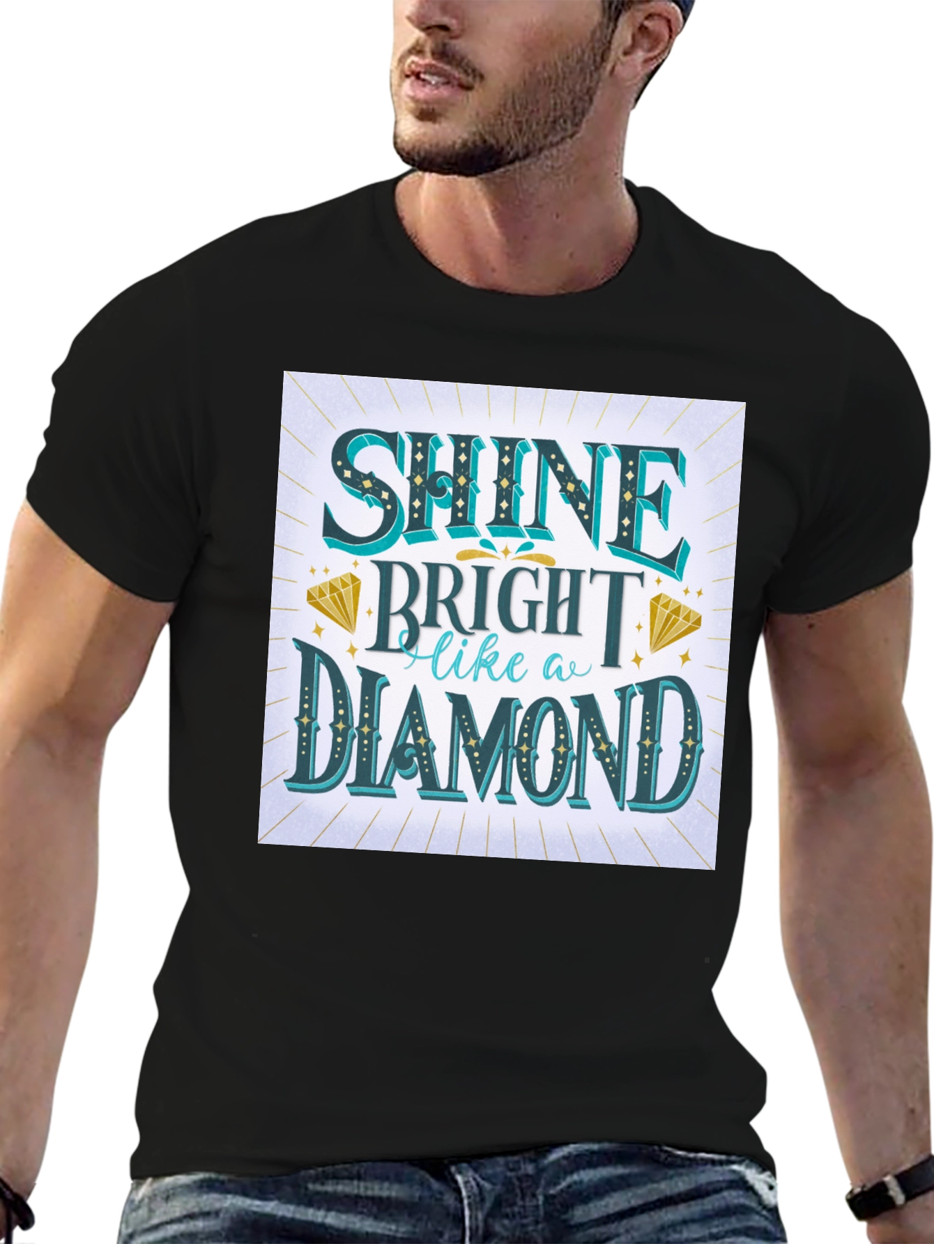 Shine Bright Like a Diamond Graphic Tee - Black