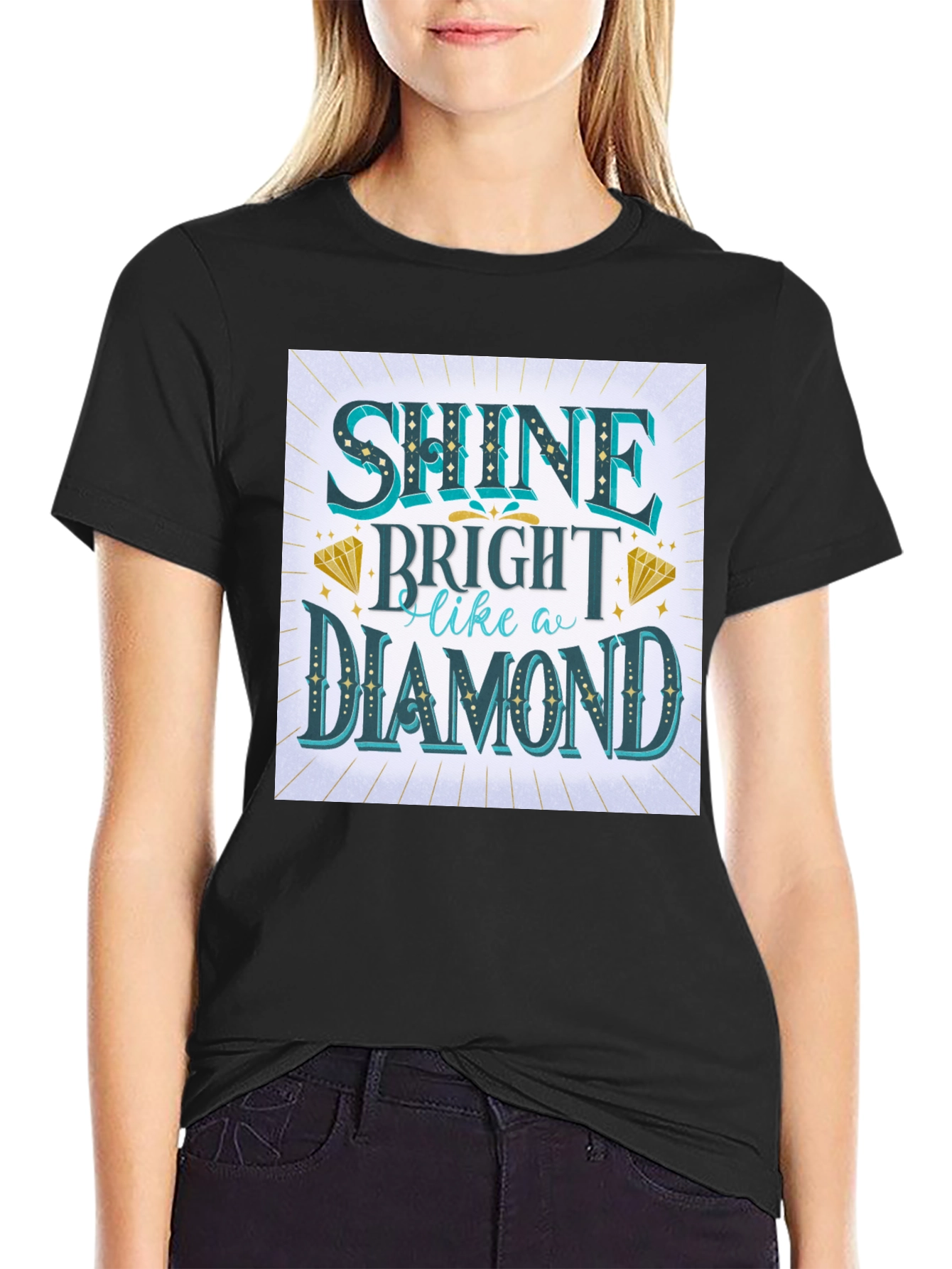 Shine Bright Like a Diamond Graphic Tee - Black