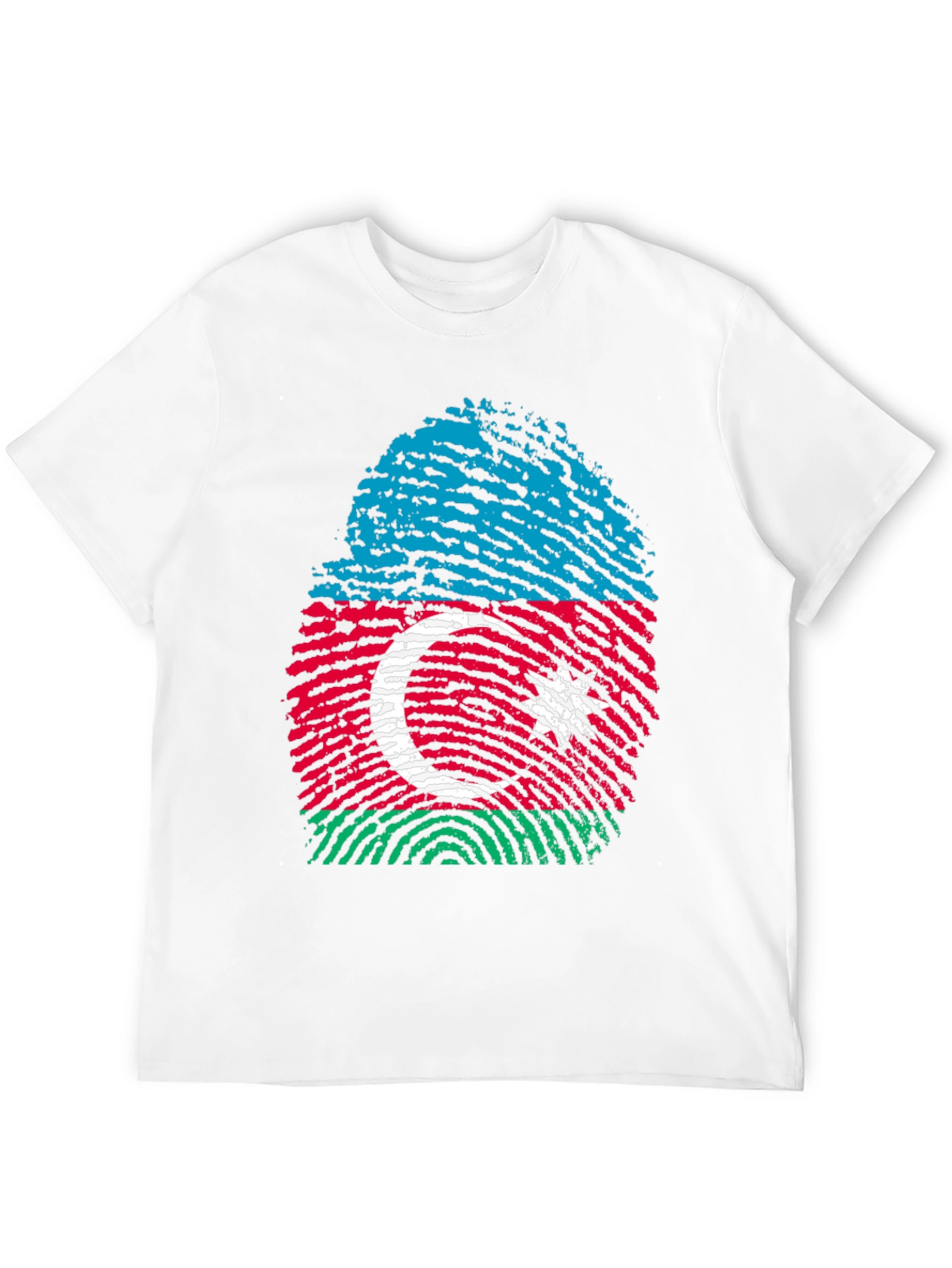Azerbaijan Flag Fingerprint T-Shirt