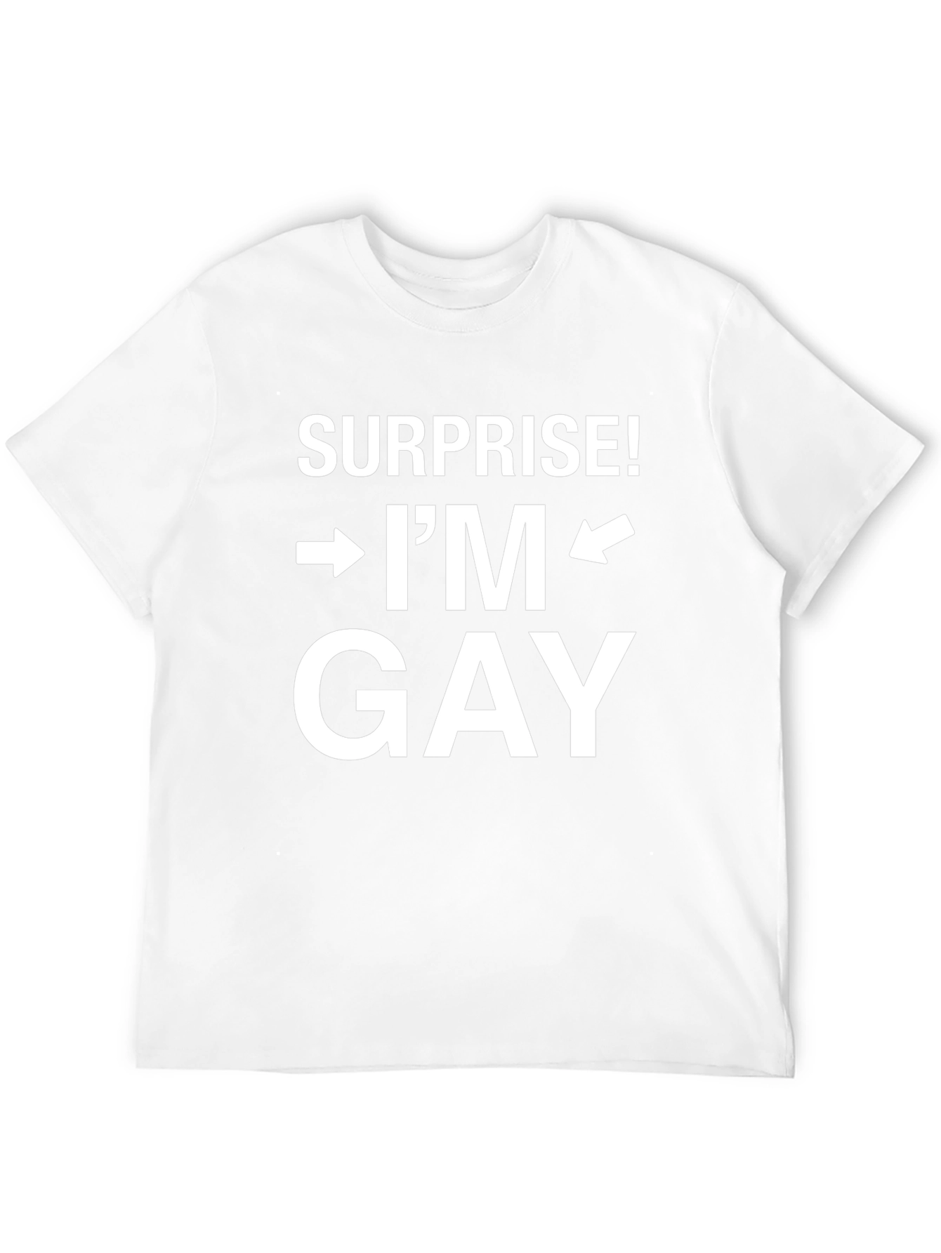 Surprise! Im Gay T-Shirt - Black Crew Neck Tee