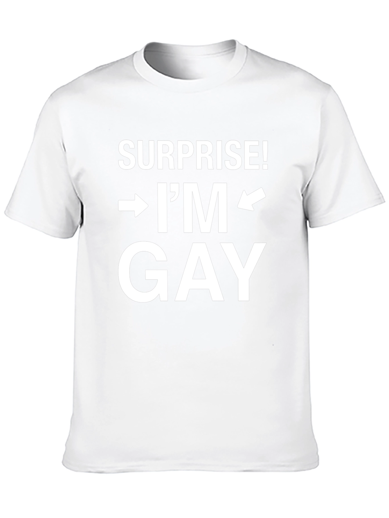 Surprise! Im Gay T-Shirt - Black Crew Neck Tee