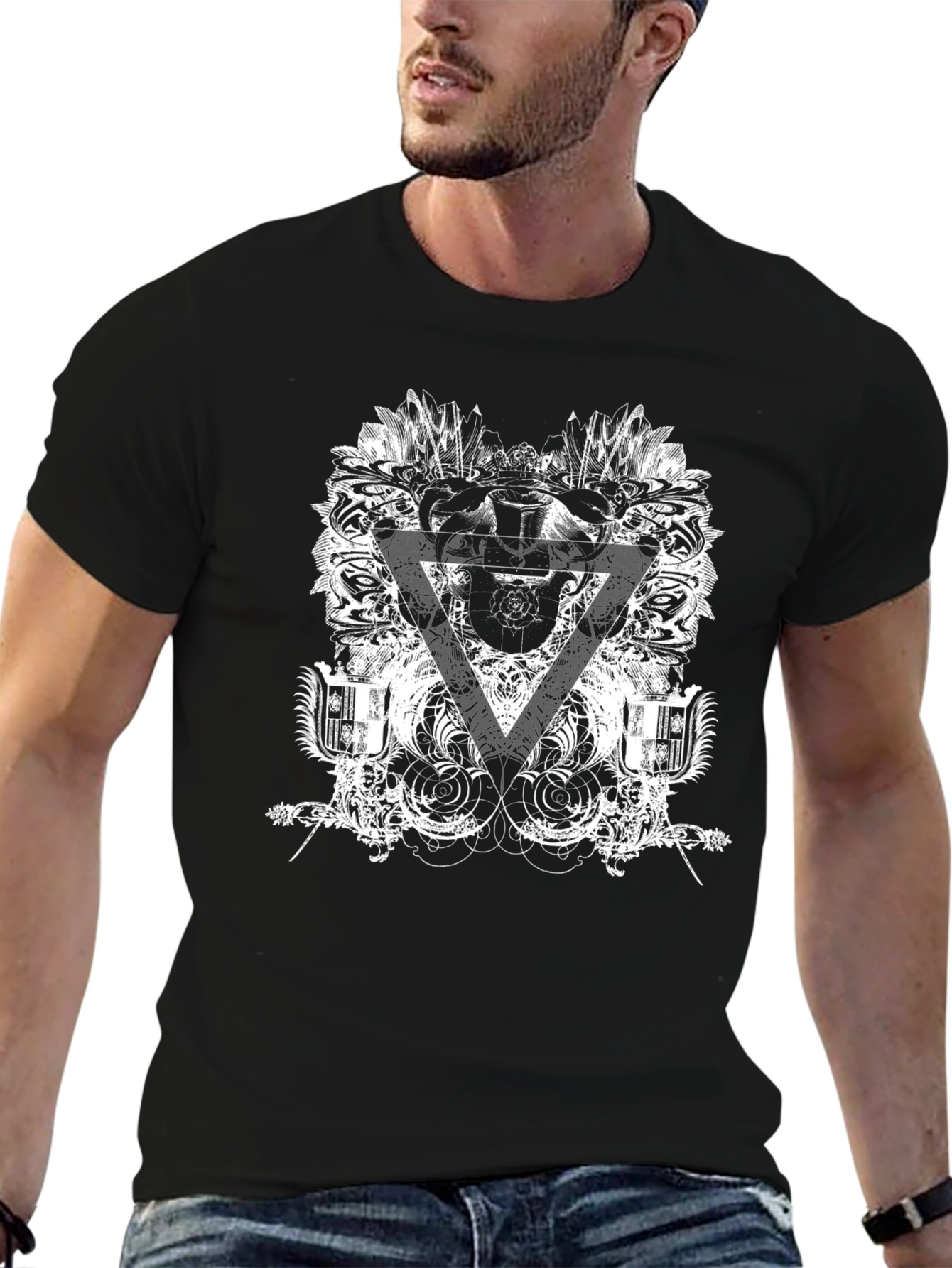 Edgy Graphic Print Black T-Shirt