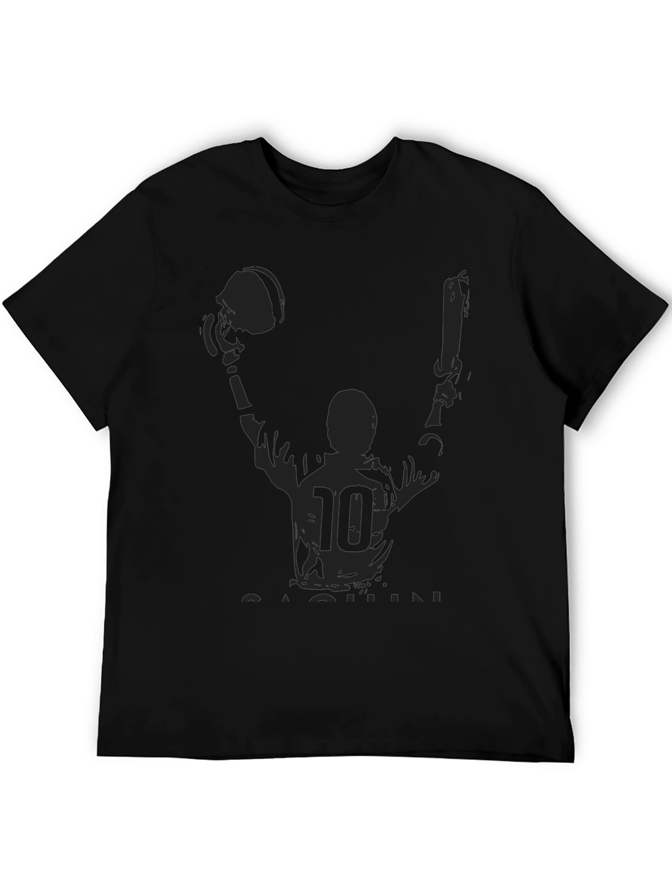 T-Shirt with Football Player Graphic Print