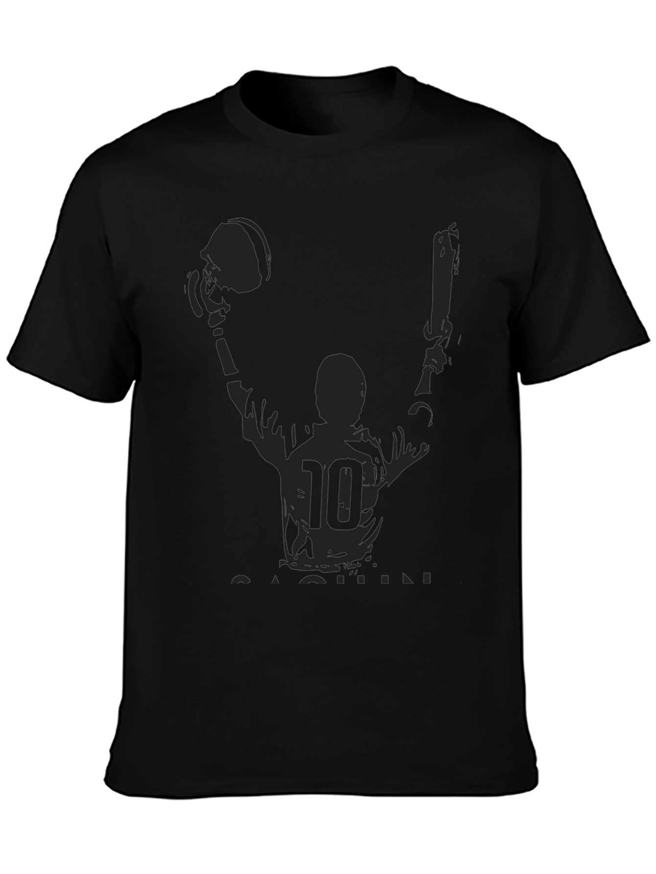 T-Shirt with Football Player Graphic Print