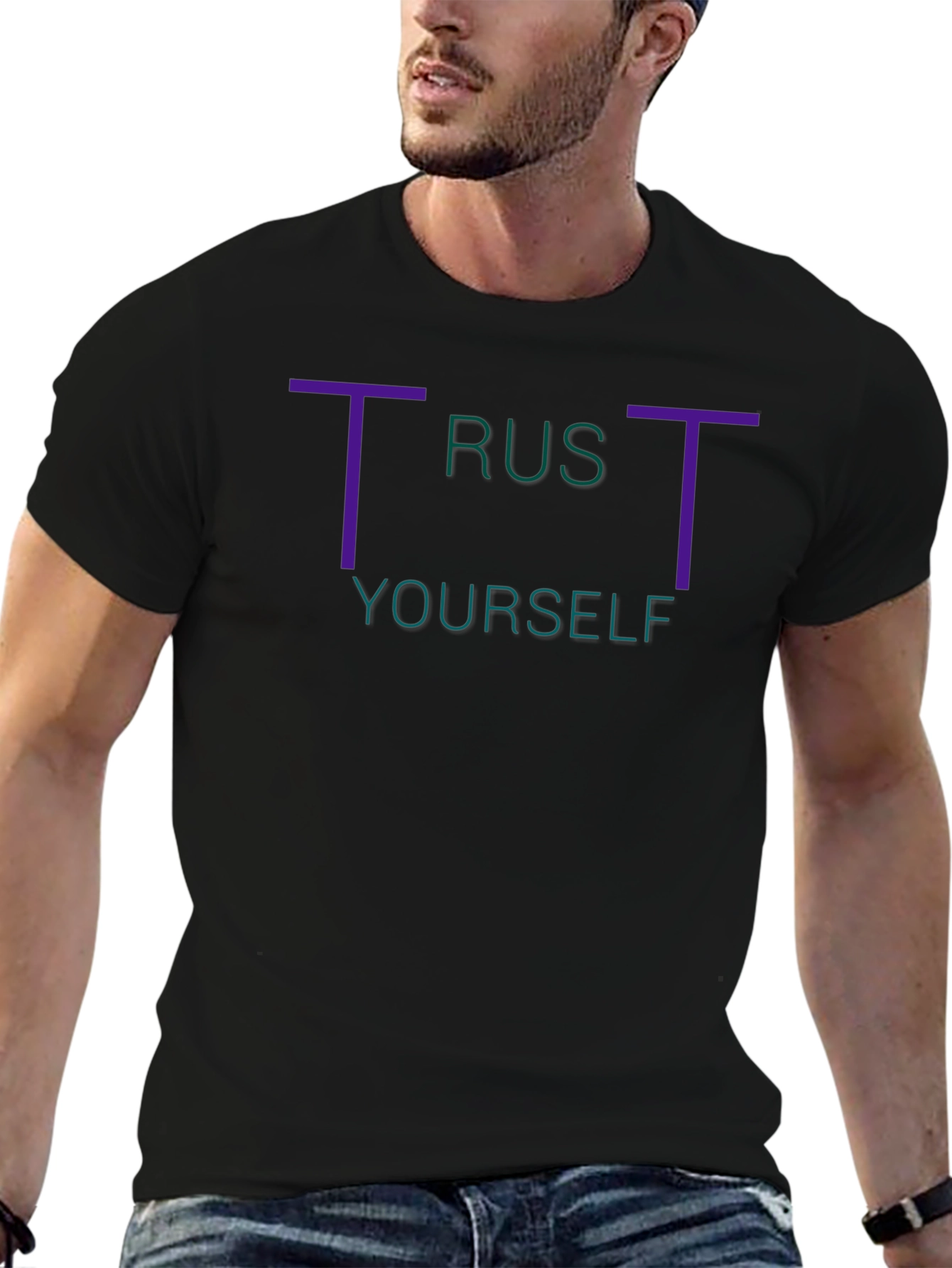 Trust Yourself Graphic Tee - Stylish Black T-Shirt