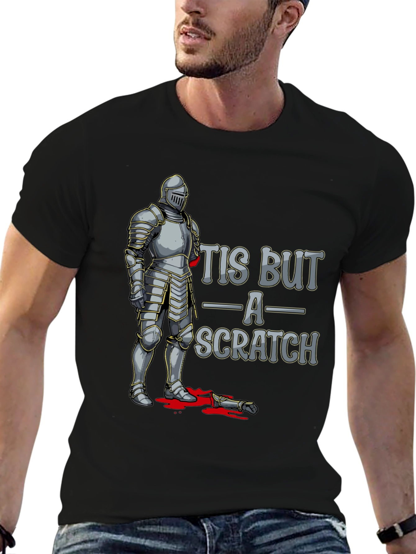 Tis But A Scratch Knight Humor T-Shirt