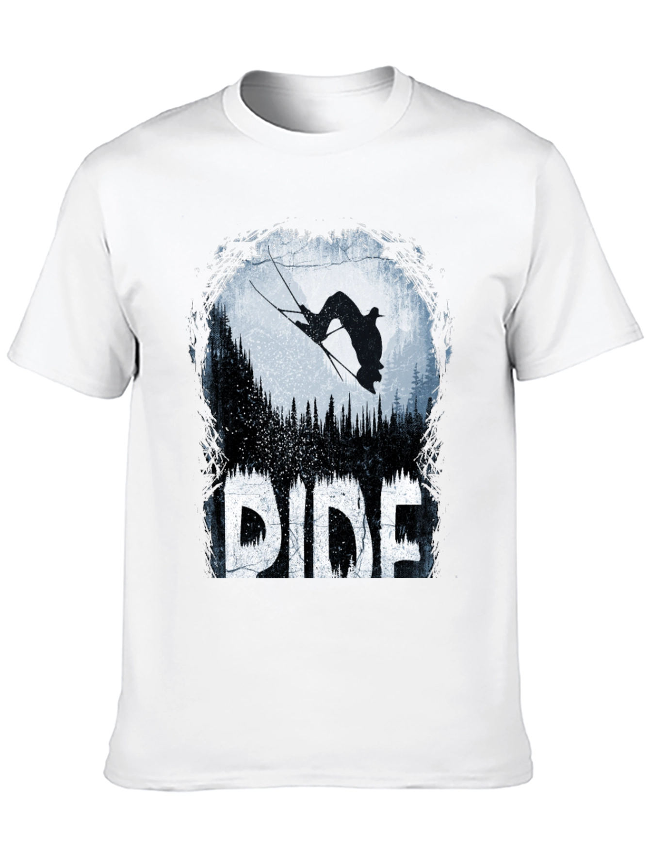 Ride T-Shirt: Skier Silhouette Design