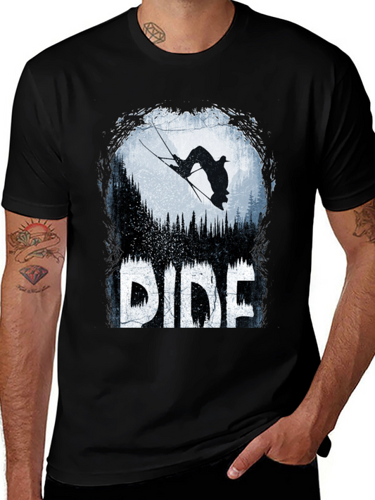 Ride T-Shirt: Skier Silhouette Design