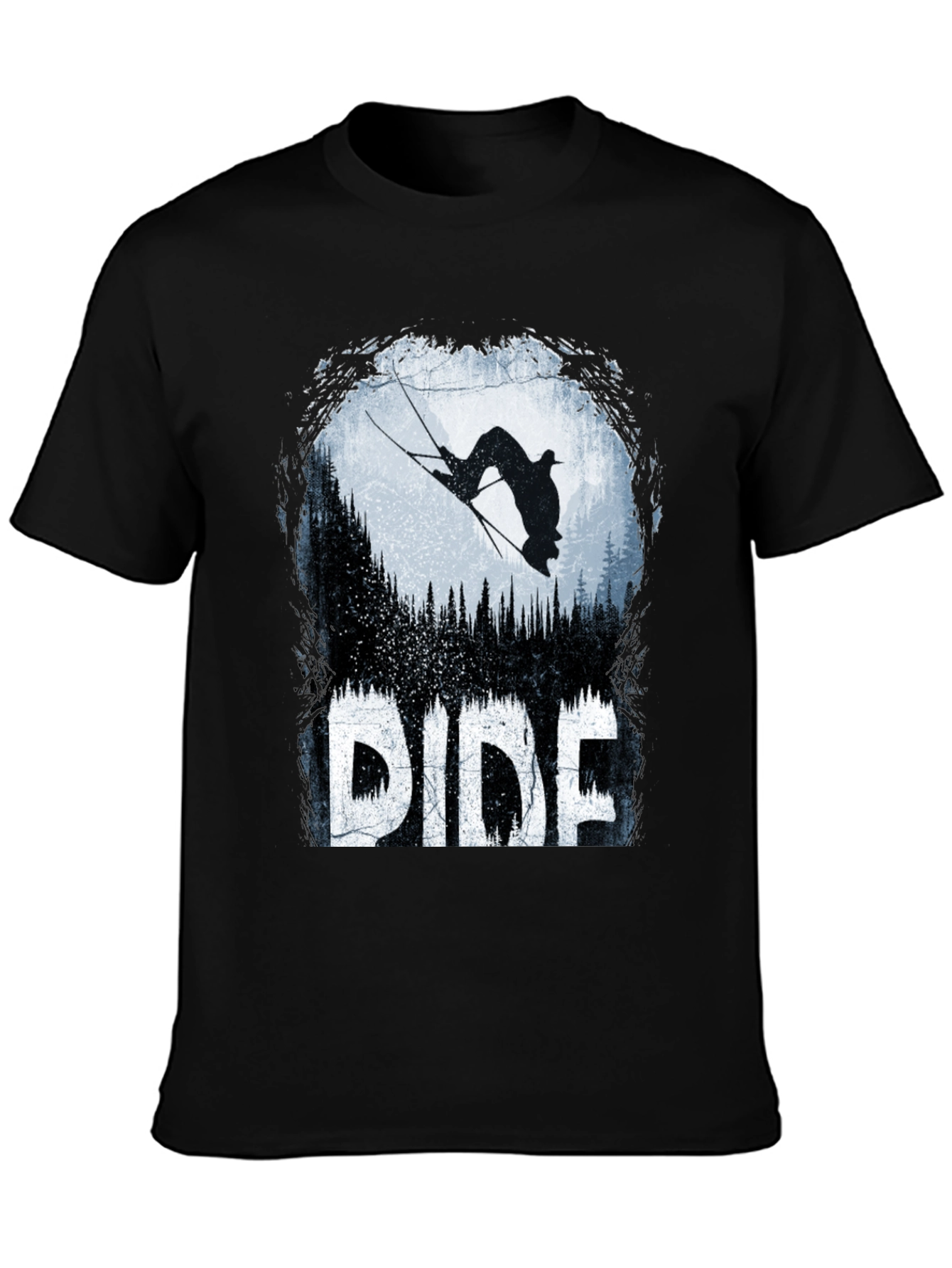 Ride T-Shirt: Skier Silhouette Design