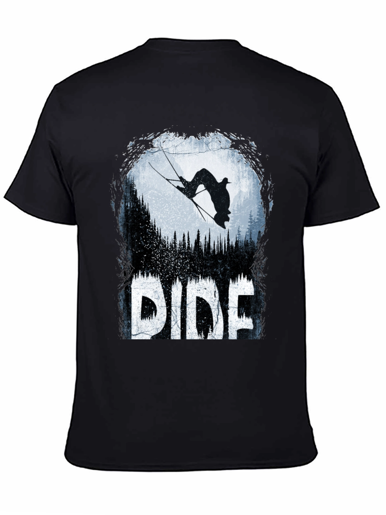 Ride T-Shirt: Skier Silhouette Design