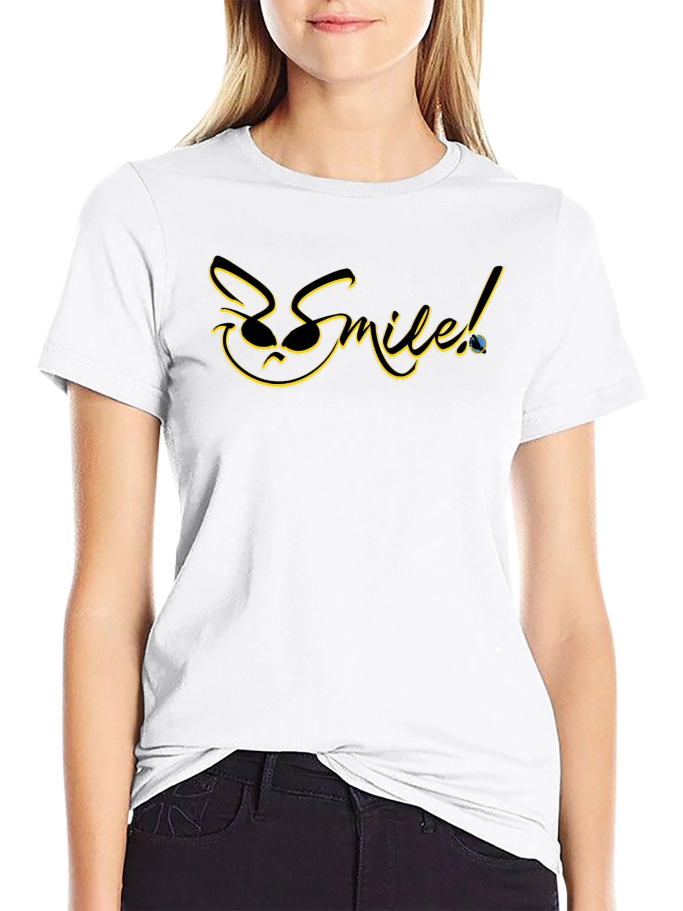 Be Smileed Black Graphic Tee