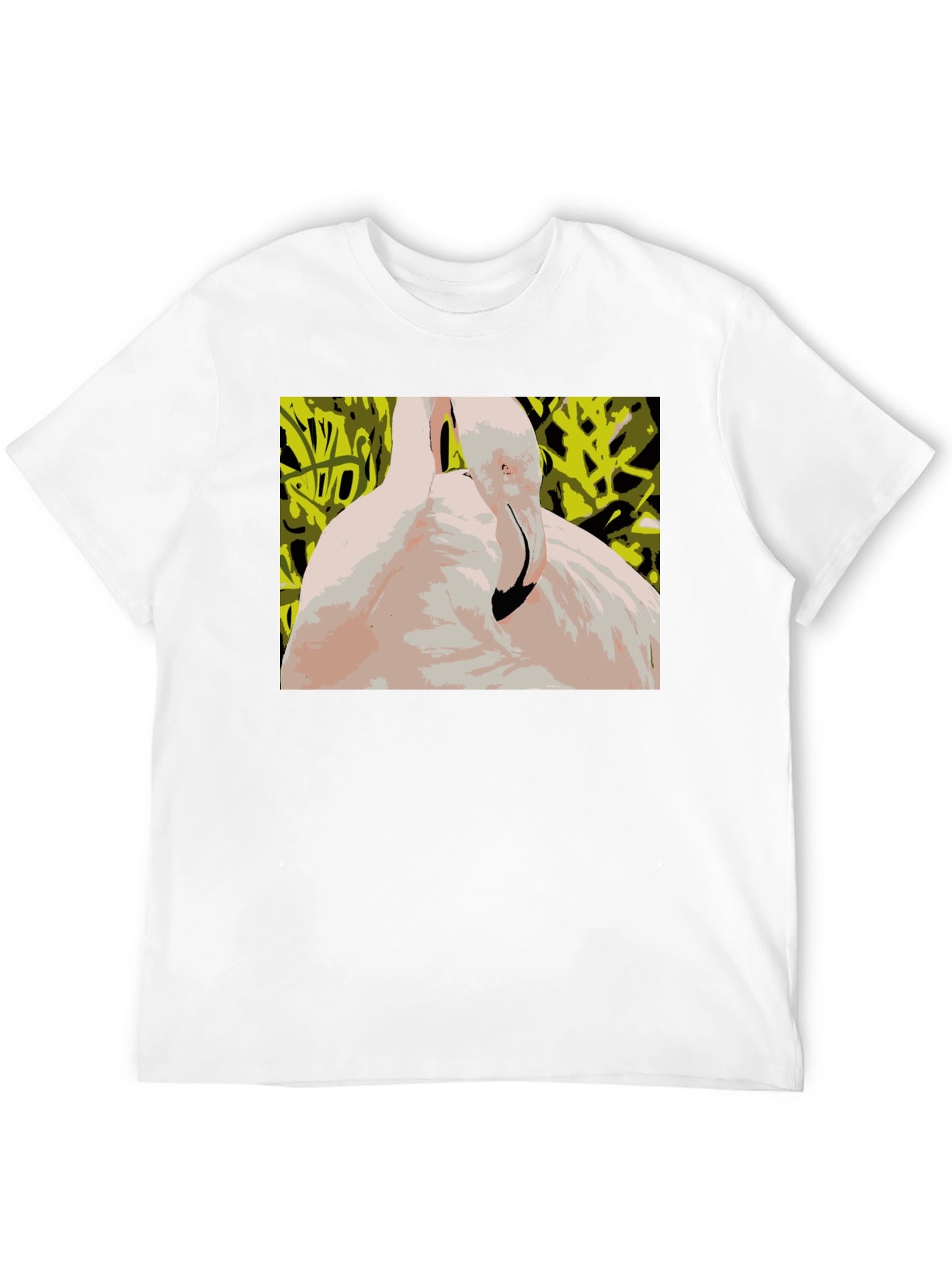 Abstract Flamingo Graphic Tee - Stylish Black T-Shirt