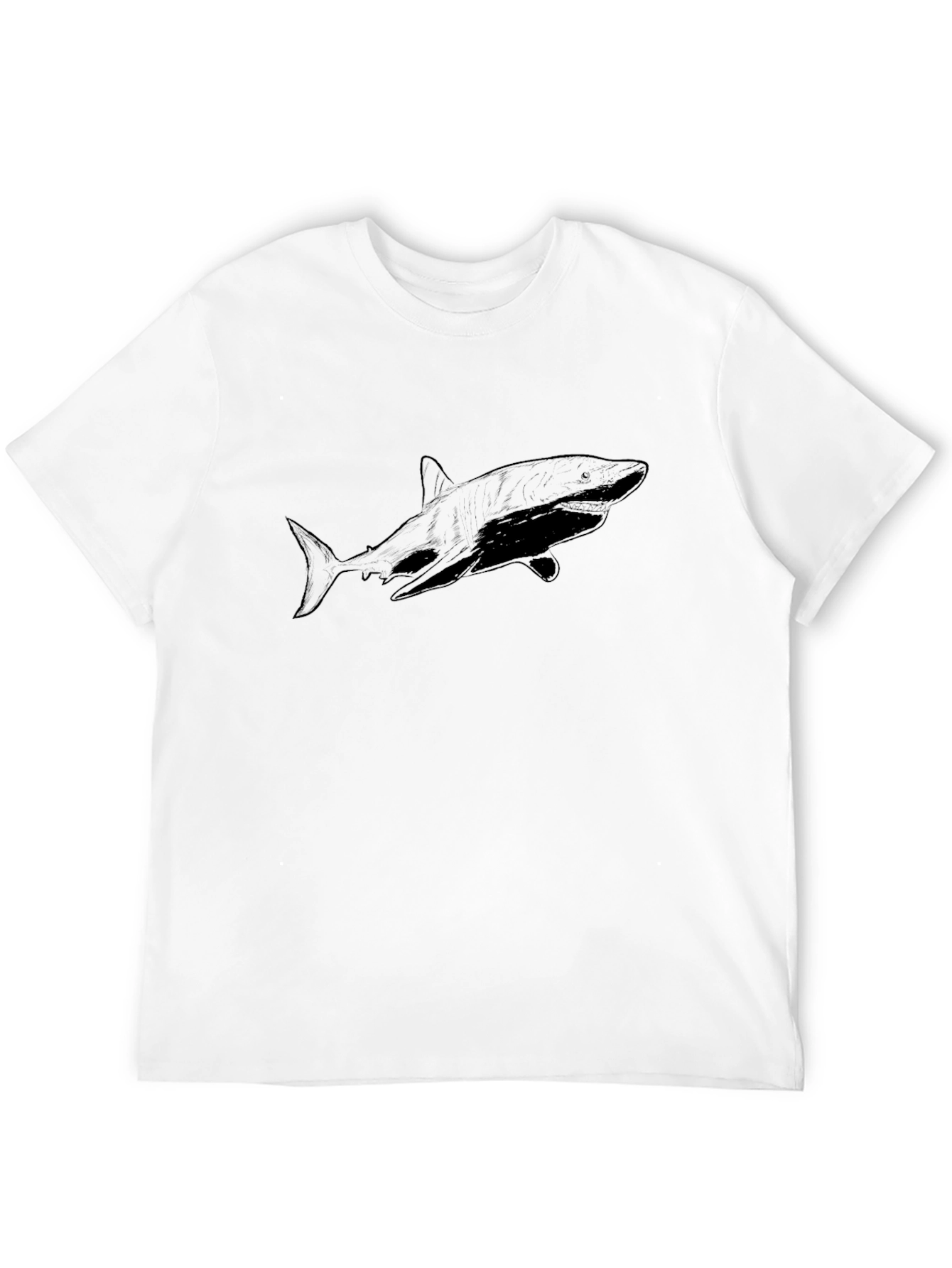 Shark Graphic T-Shirt - Black Cotton Blend