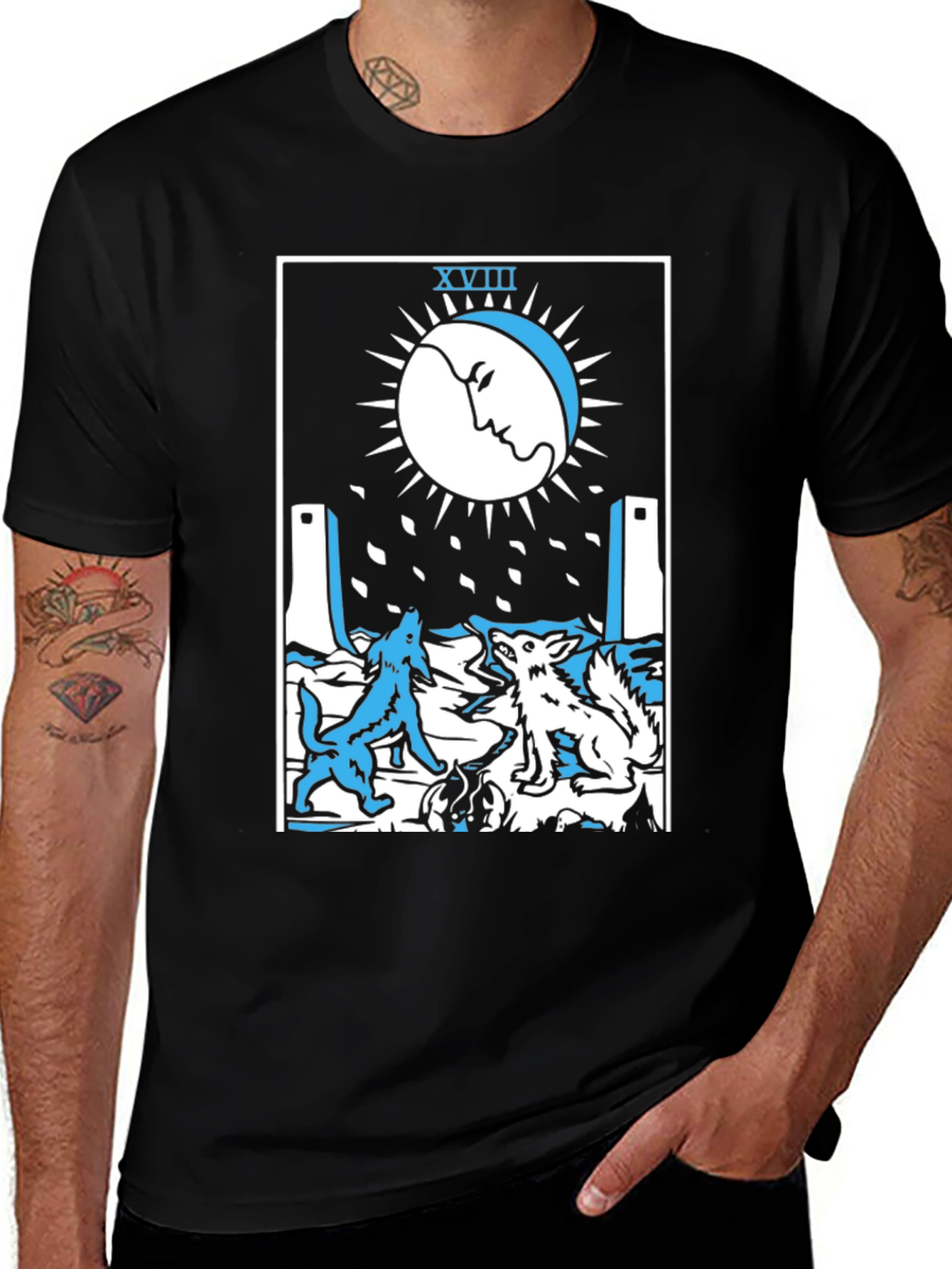 The Moon Tarot Card Graphic T-Shirt