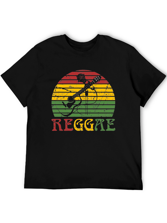 Reggae Guitar T-Shirt - Rasta Colors Music Tee