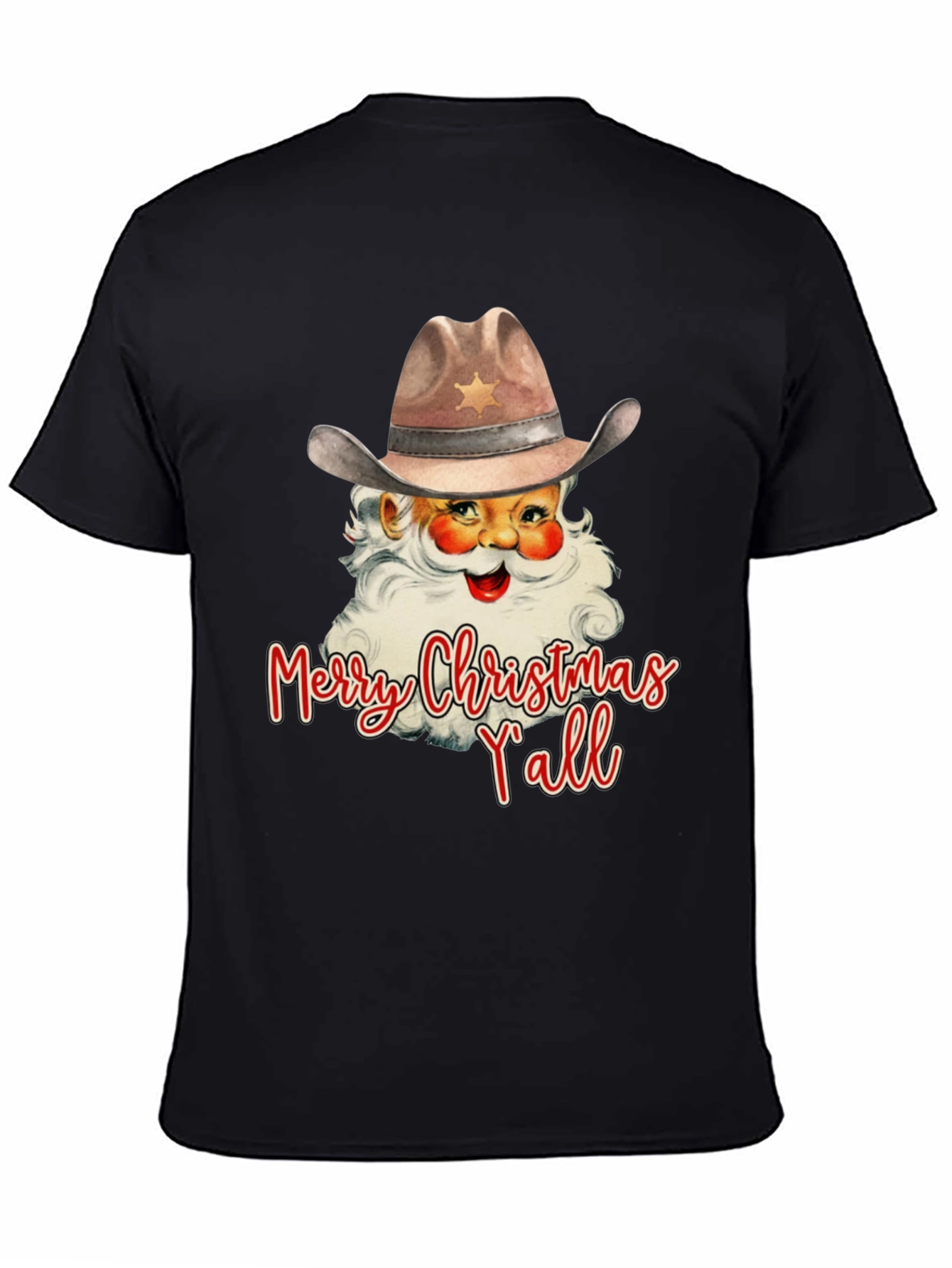 Western Santa Merry Christmas Yall T-Shirt