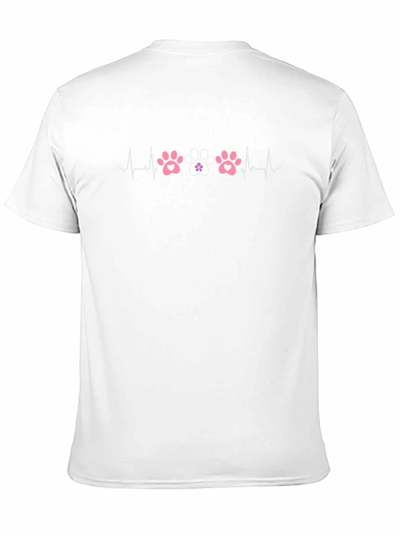 Paw Print Heartbeat T-Shirt - Pet Lover Tee