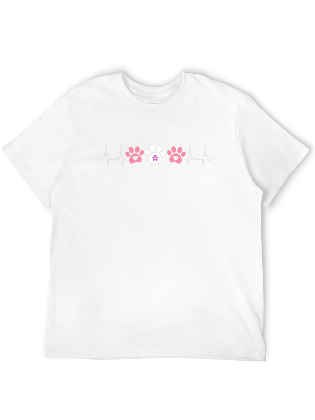Paw Print Heartbeat T-Shirt - Pet Lover Tee