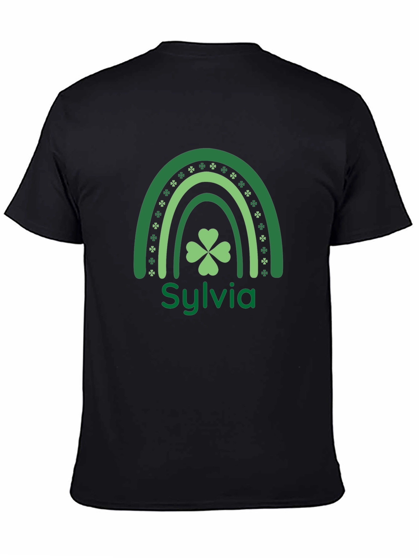 Sylvia St. Patricks Day Rainbow Clover Personalized T-Shirt