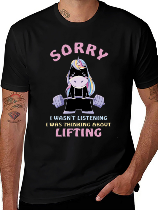 Sorry Lifting Unicorn Graphic T-Shirt