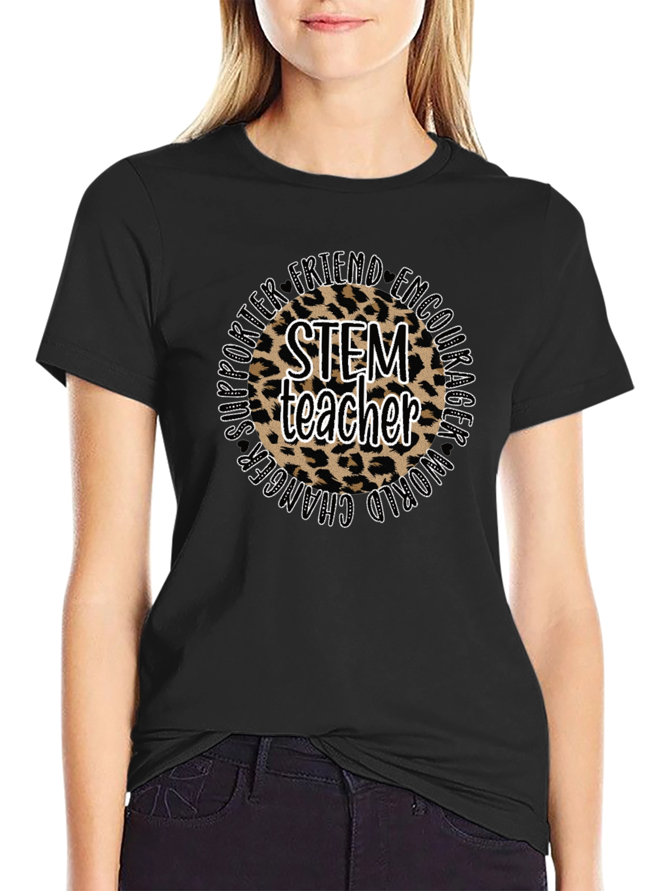 STEM Teacher Leopard Print T-Shirt
