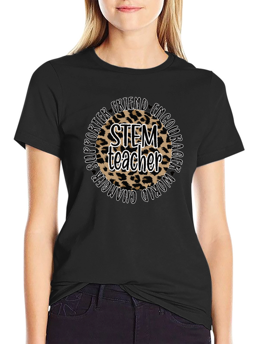 STEM Teacher Leopard Print T-Shirt