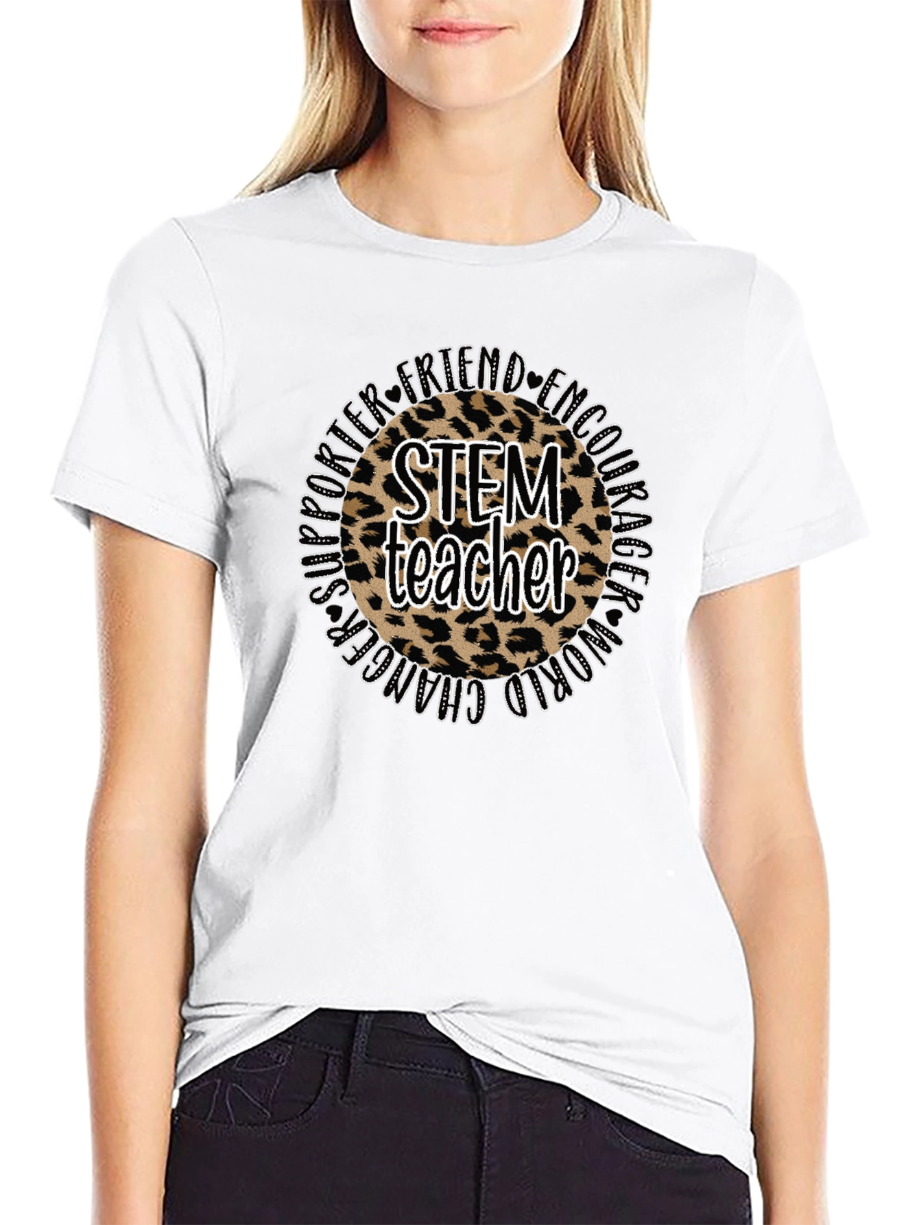 STEM Teacher Leopard Print T-Shirt