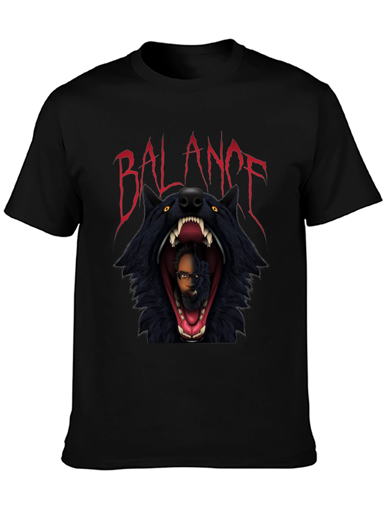 Balance Graphic Print Black T-Shirt