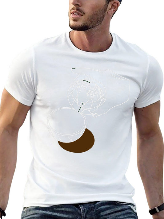 Globe Hand Graphic T-Shirt - Modern Design