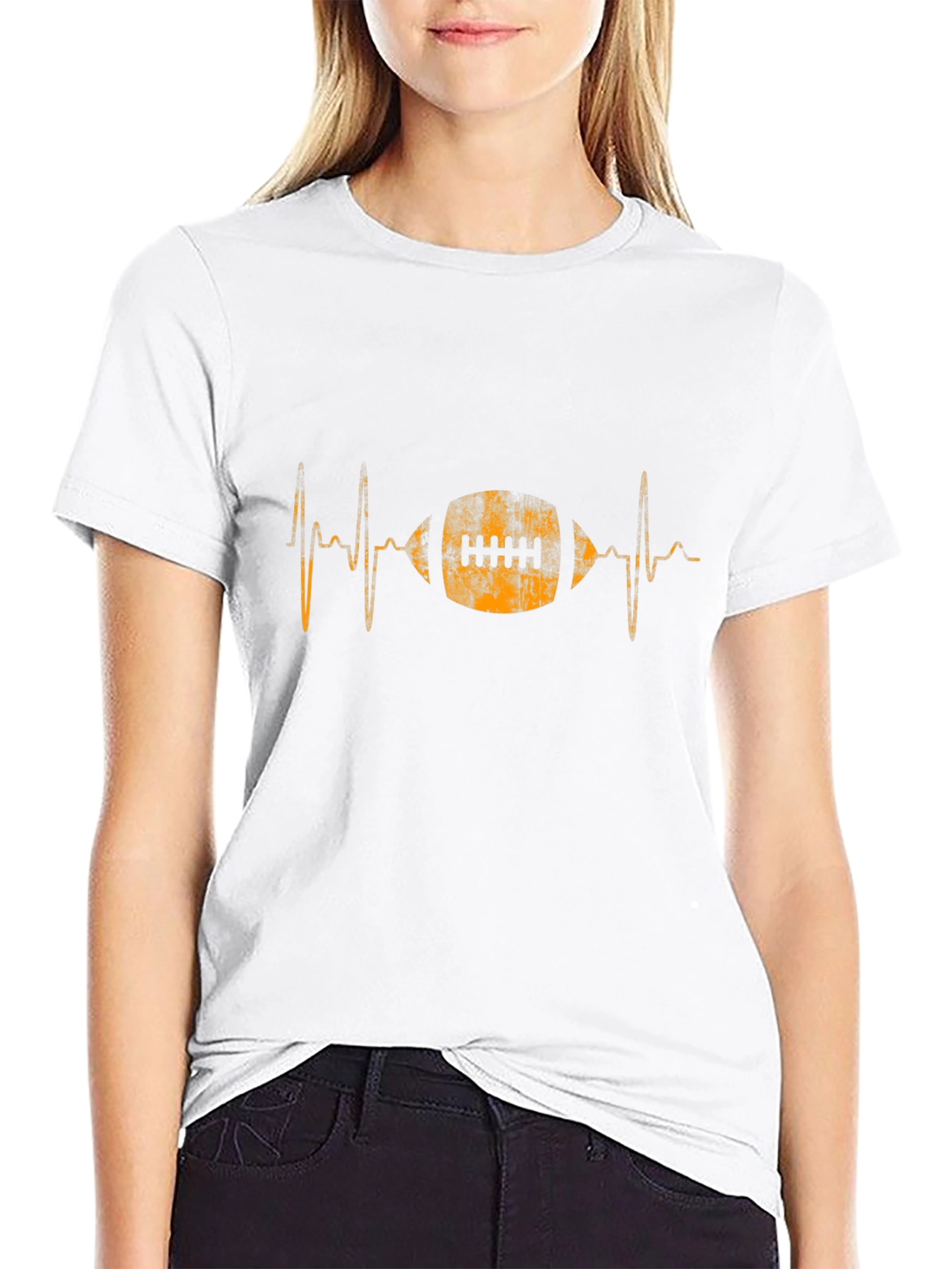 Football Heartbeat T-Shirt - Game Day Style