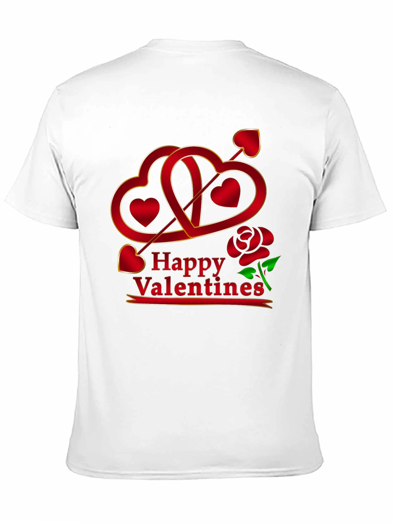 Happy Valentines Graphic Tee - Heart Arrow Rose