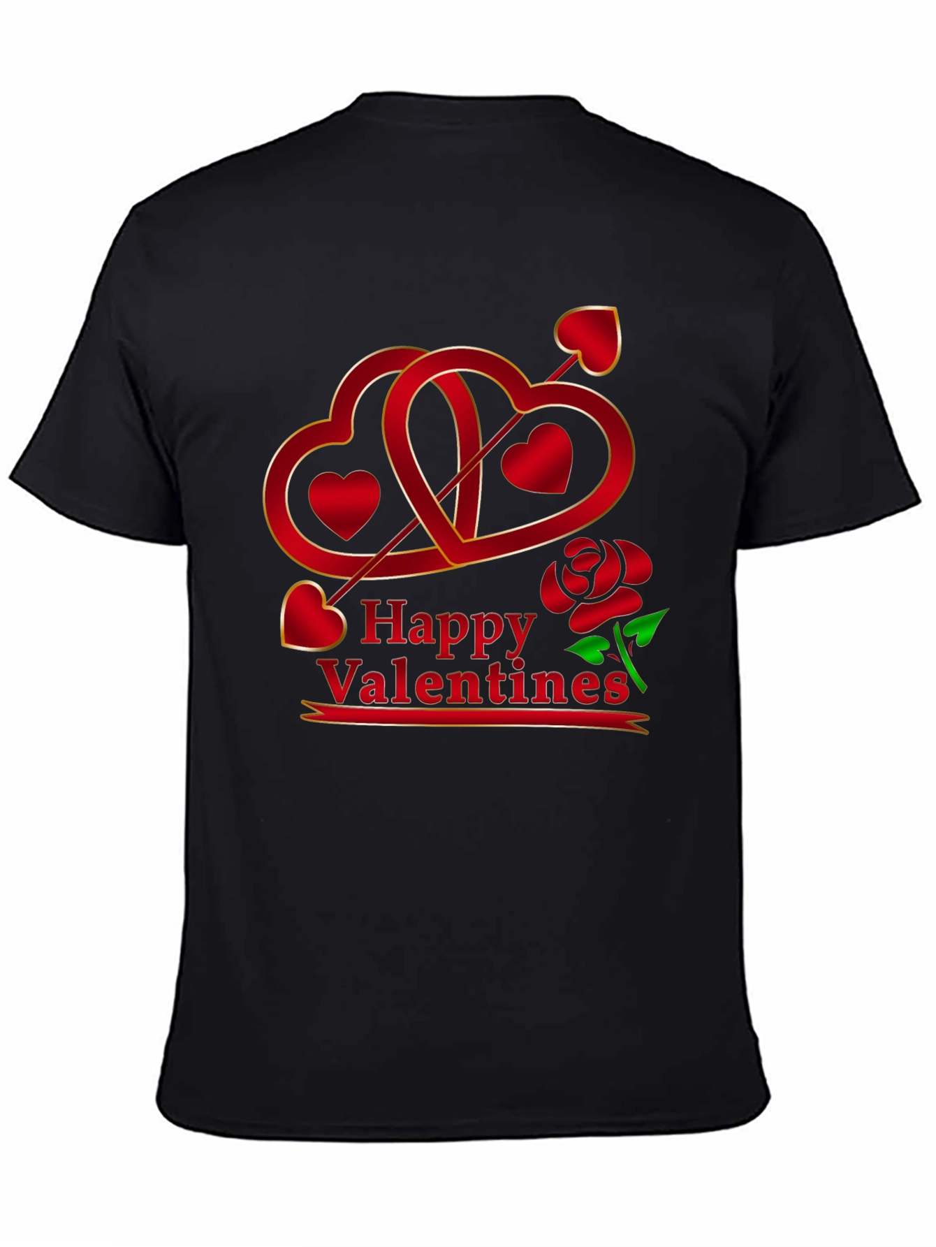 Happy Valentines Graphic Tee - Heart Arrow Rose