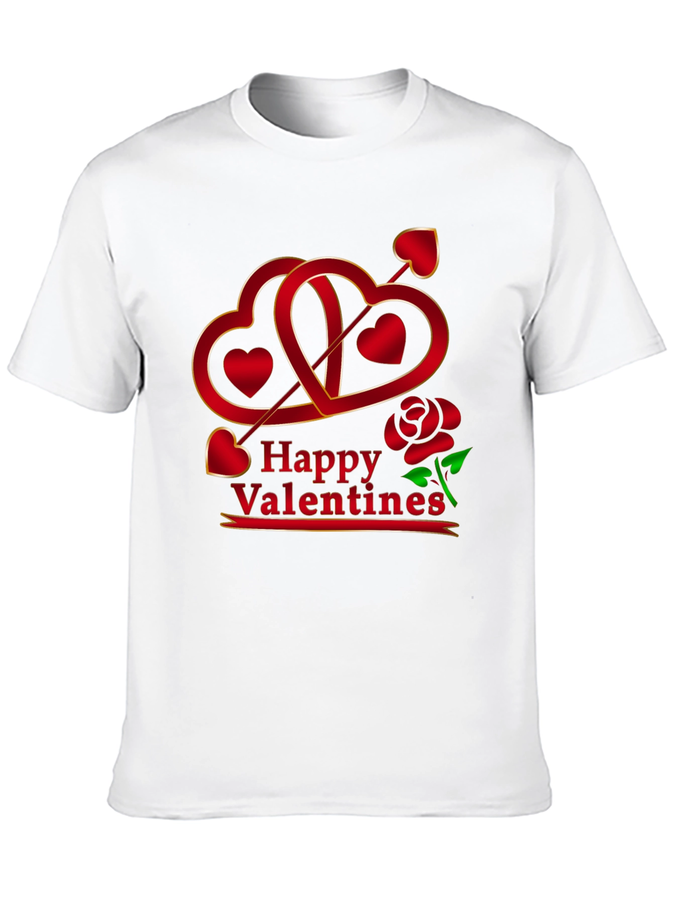 Happy Valentines Graphic Tee - Heart Arrow Rose