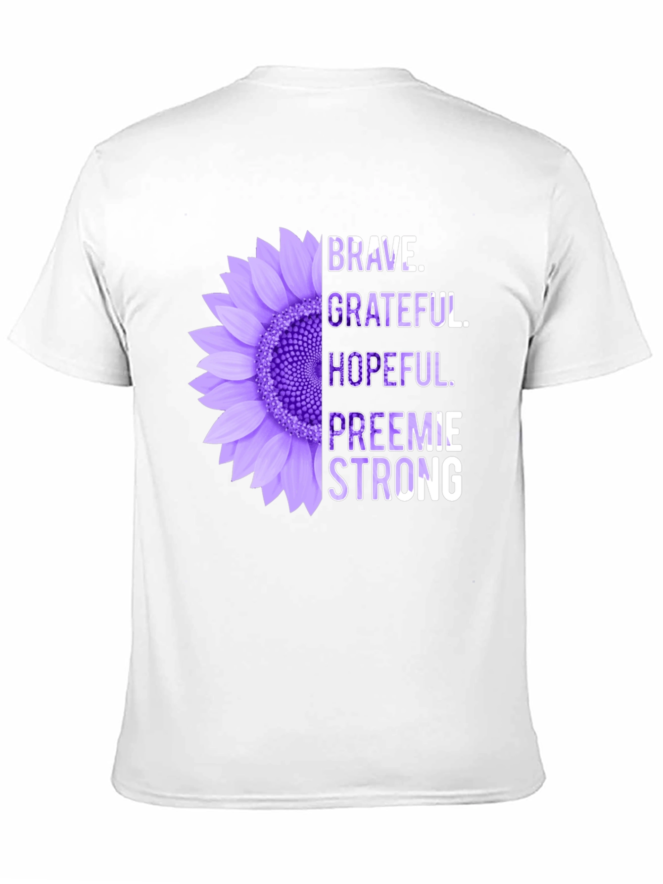 Brave Preemie Strong Purple Sunflower T-Shirt